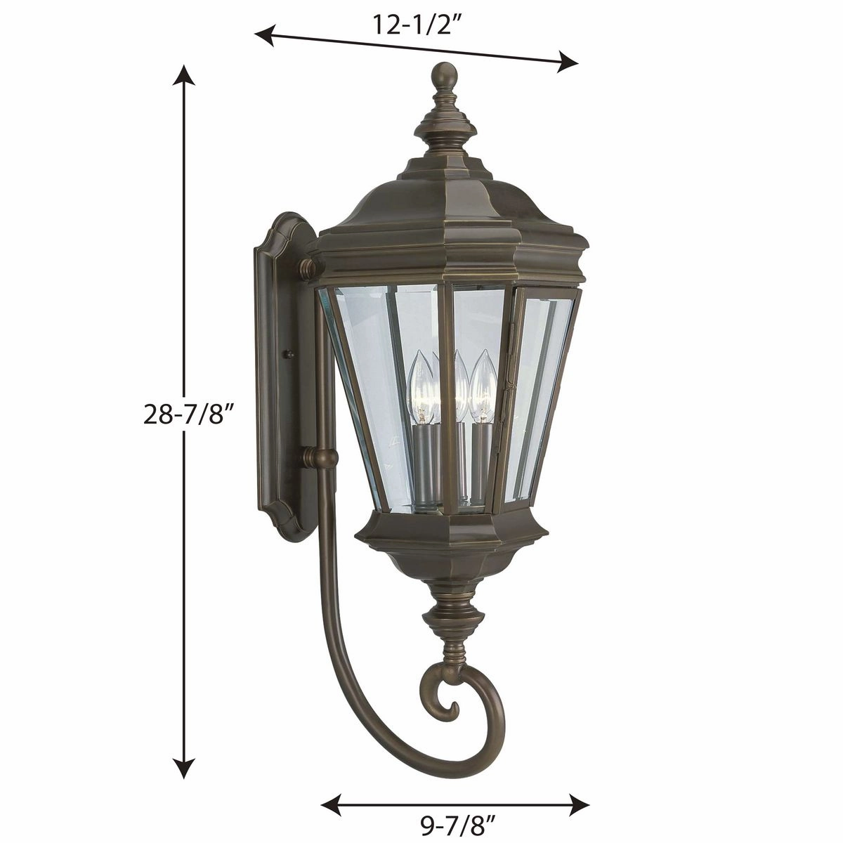 Crawford Three Light Large Wall Lantern Oil Rubbed Bronze