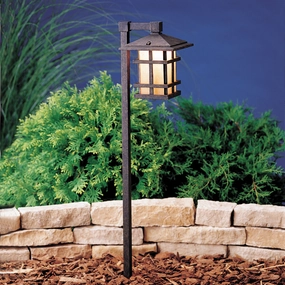 Cross Creek One Light Path & Spread Aged BronzeDecorative outdoor post lights