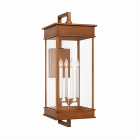 Cupertino Four Light Wall Lantern Natural CopperOutdoor wall sconces with motion sensor