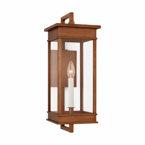 Cupertino One Light Wall Lantern Natural CopperOutdoor wall sconces with motion sensor