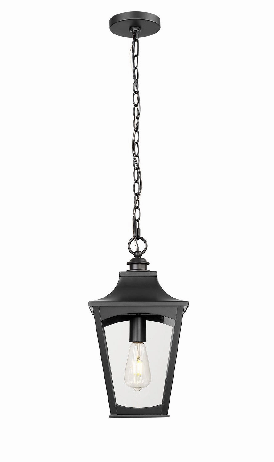 Curry One Light Outdoor Hanging Lantern Powder Coated BlackOutdoor wall sconces with motion sensor