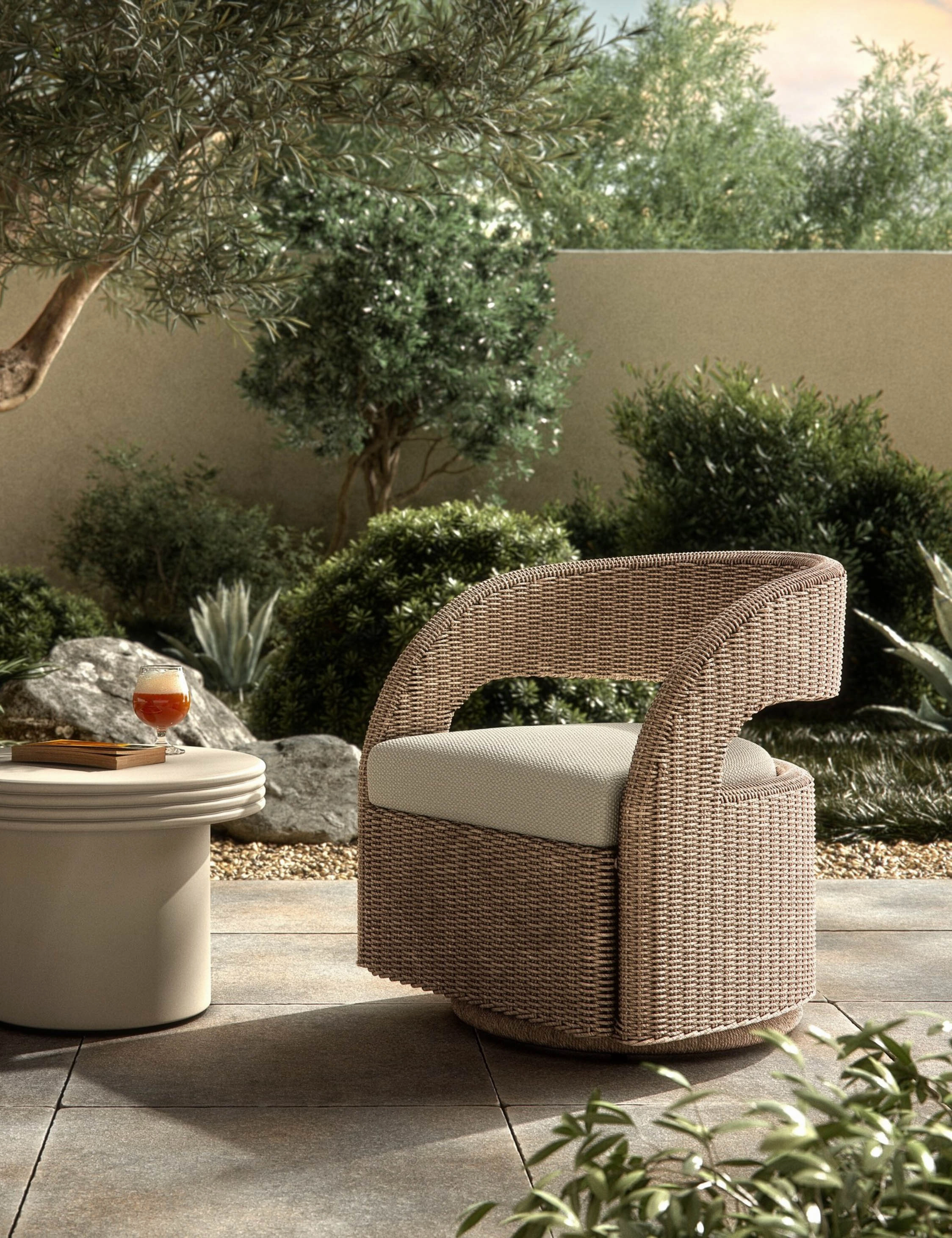 Delacroix Indoor / Outdoor Swivel Chair