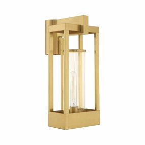 Delancey One Light Outdoor Post-Top Lanterm Satin BrassOutdoor wall sconces with motion sensor
