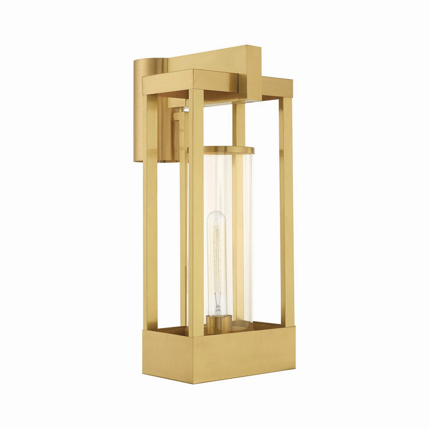 Delancey One Light Outdoor Post-Top Lanterm Satin BrassOutdoor wall sconces with motion sensor