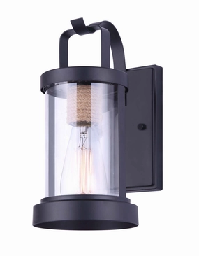 Delano One Light Outdoor Lantern Matte Black And RopeOutdoor wall sconces with motion sensor