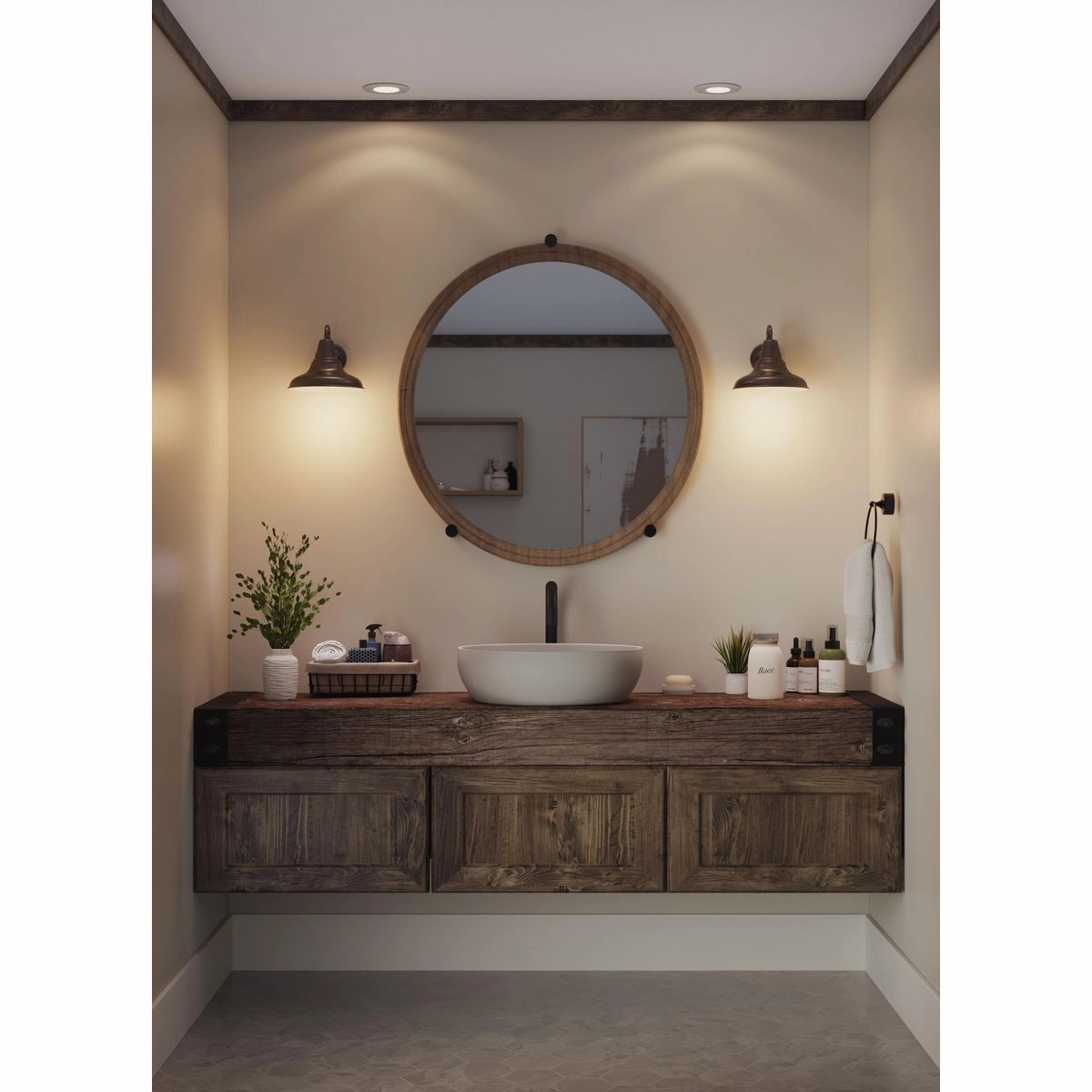 District One Light Wall Lantern Antique Bronze