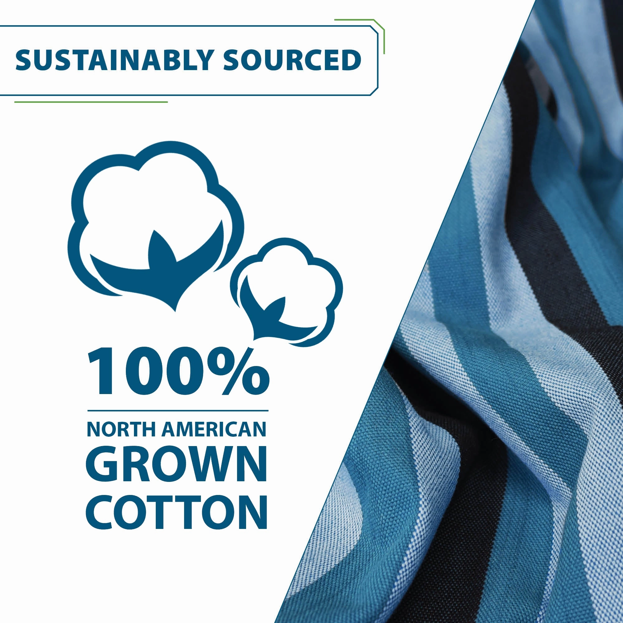 Double Cotton Hammock with Stand (9ft/280cm) - Blue Lagoon