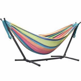 Double Cotton Hammock with Stand (9ft/280cm) - Byron Bay outdoor hammock with stand and canopy