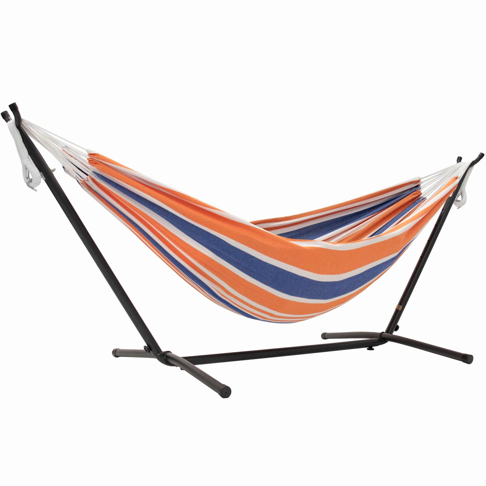 Double Cotton Hammock with Stand (9ft/280cm) - Orange Punch outdoor hammock with stand and canopy