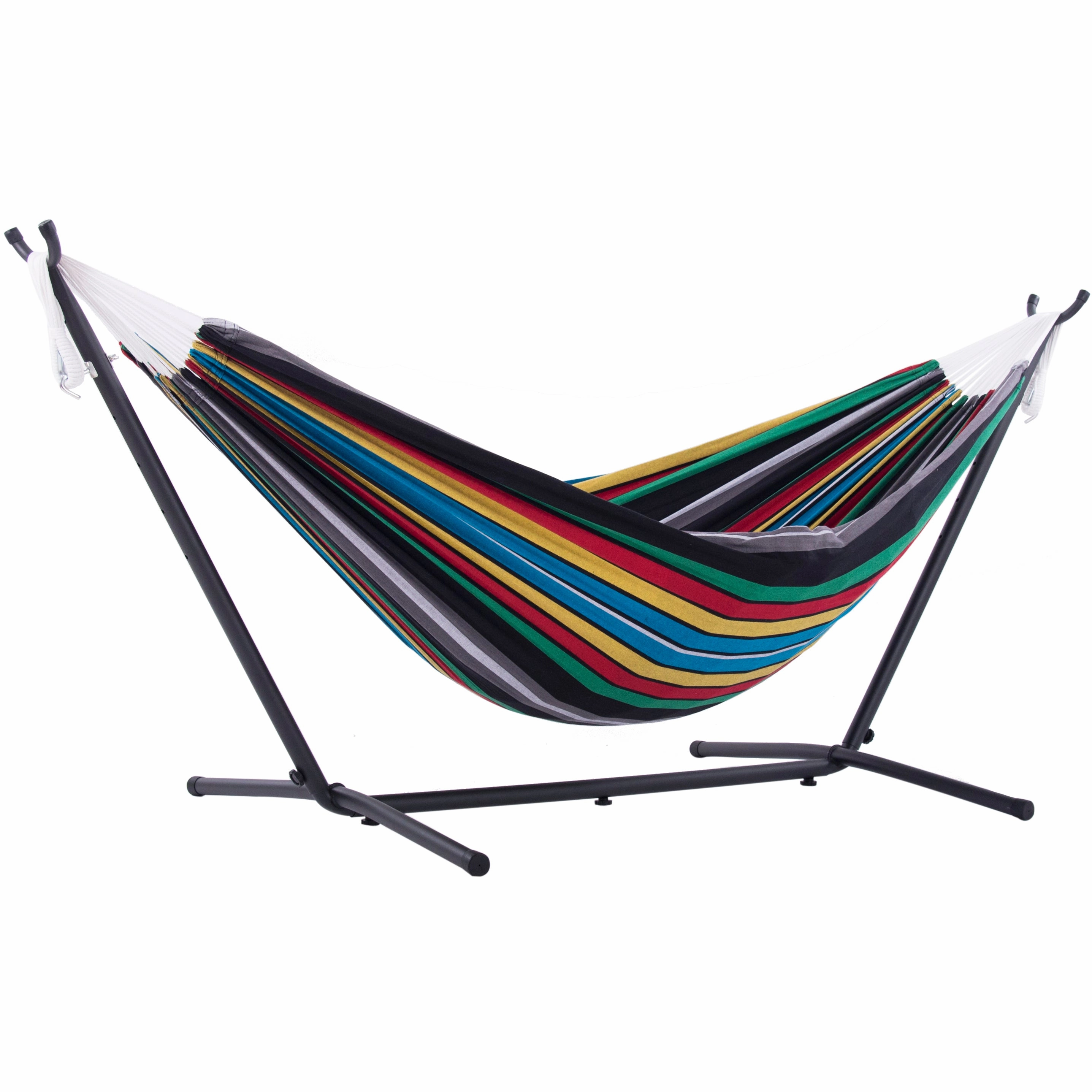 Double Cotton Hammock with Stand (9ft/280cm) - Rio Night outdoor hammock with stand and canopy