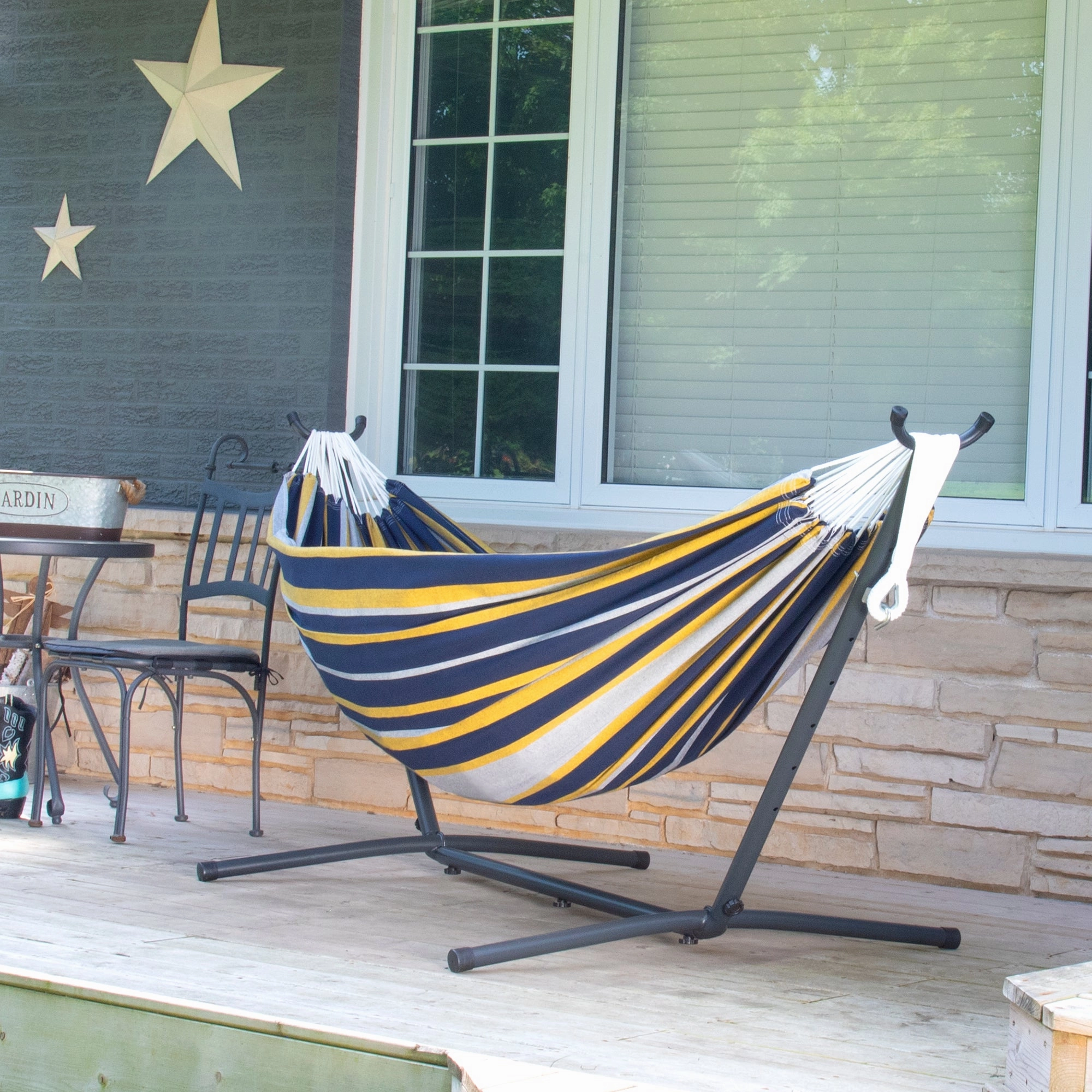Double Cotton Hammock with Stand (9ft/280cm) - Serenity