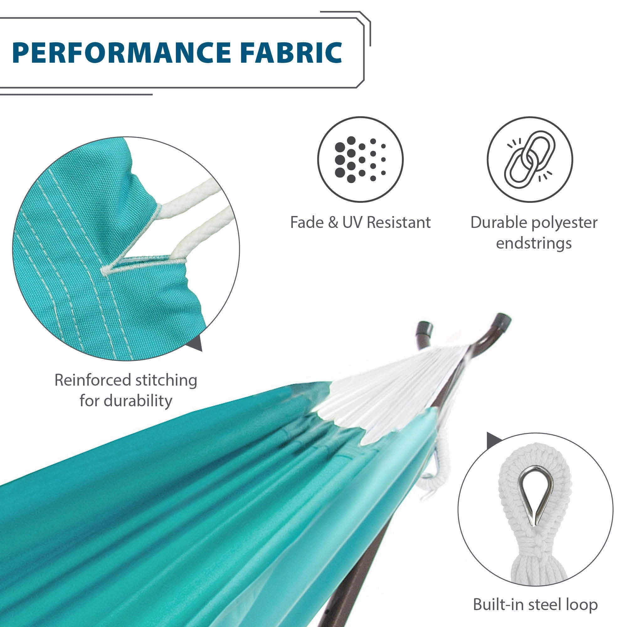 Double Sunbrella Hammock with Stand (9ft/280cm) - Aruba