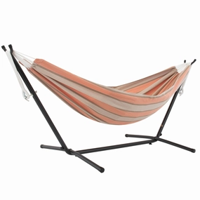 Double Sunbrella Hammock with Stand (9ft/280cm) - Cameo lightweight portable hammock for camping