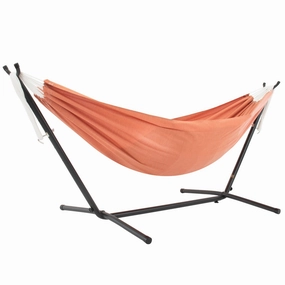 Double Sunbrella Hammock with Stand (9ft/280cm) - Coral lightweight portable hammock for camping