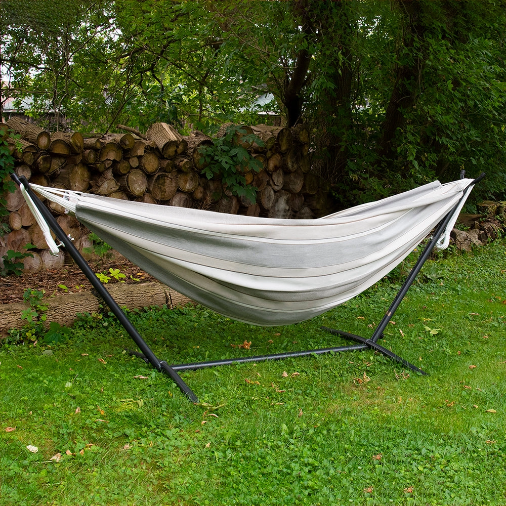 Double Sunbrella Hammock with Stand (9ft/280cm) - Dove