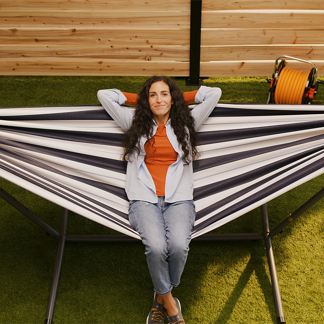 Double Sunbrella Hammock with Stand (9ft/280cm) - Harbour