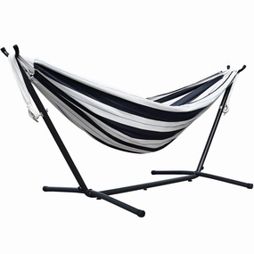 Double Sunbrella Hammock with Stand (9ft/280cm) - Harbour lightweight portable hammock for camping