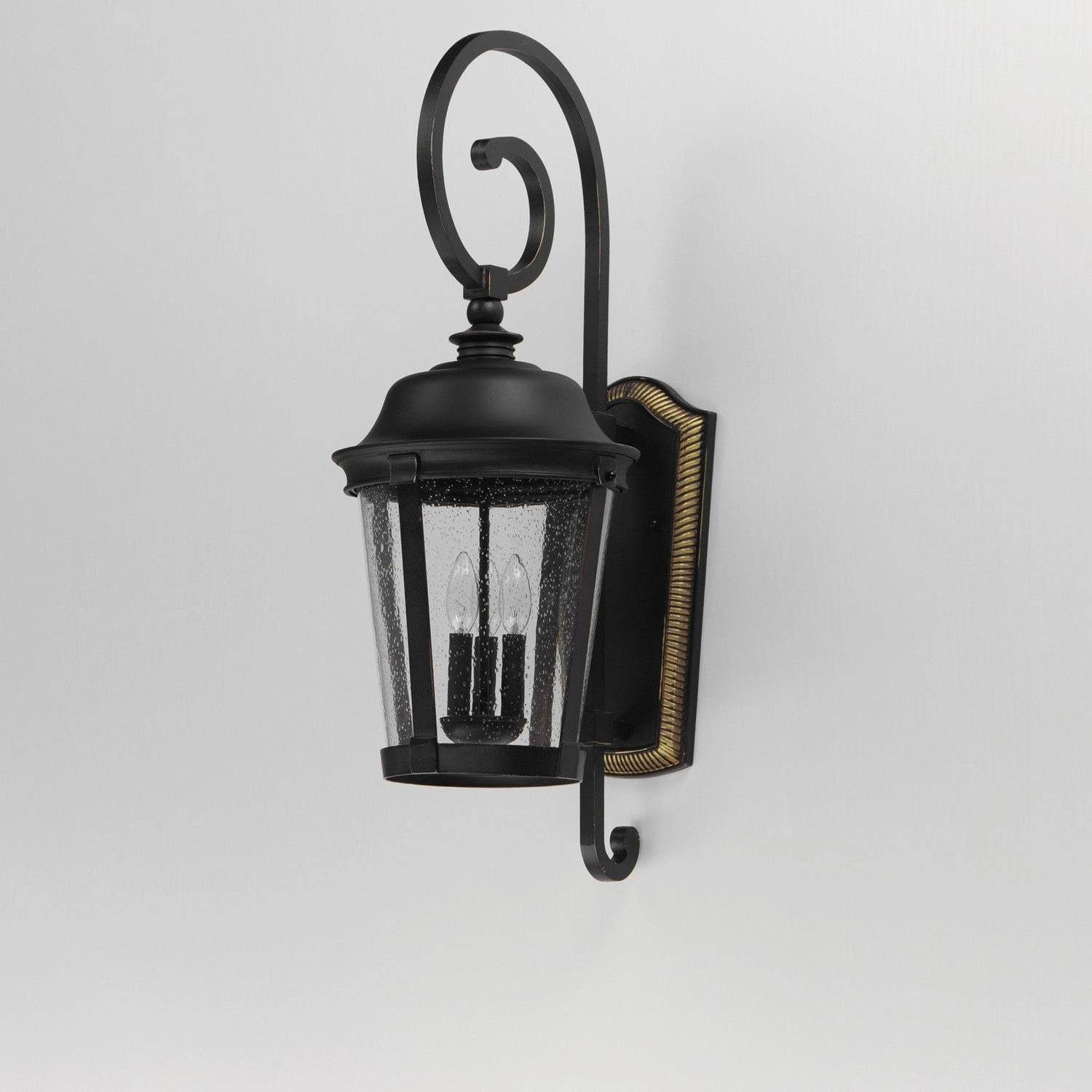 Dover DC Three Light Outdoor Wall Lantern Bronze