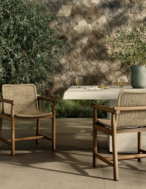 Dume Indoor / Outdoor Dining Arm Chair by Amber Lewis x Four Handsoutdoor patio dining furniture set