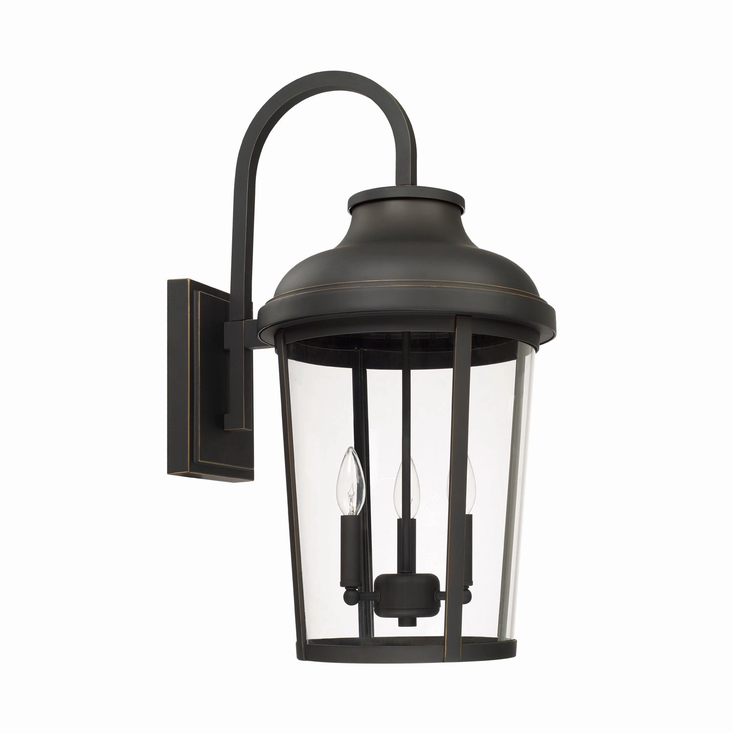 Dunbar Three Light Outdoor Wall Lantern Oiled BronzeOutdoor wall sconces with motion sensor