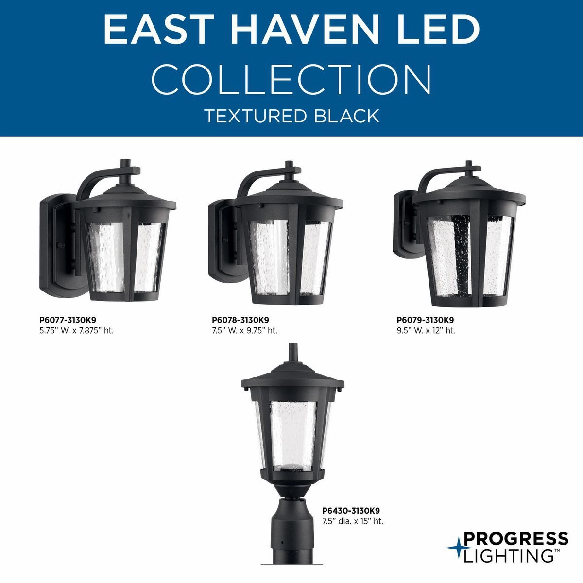 East Haven Led LED Wall Lantern Black