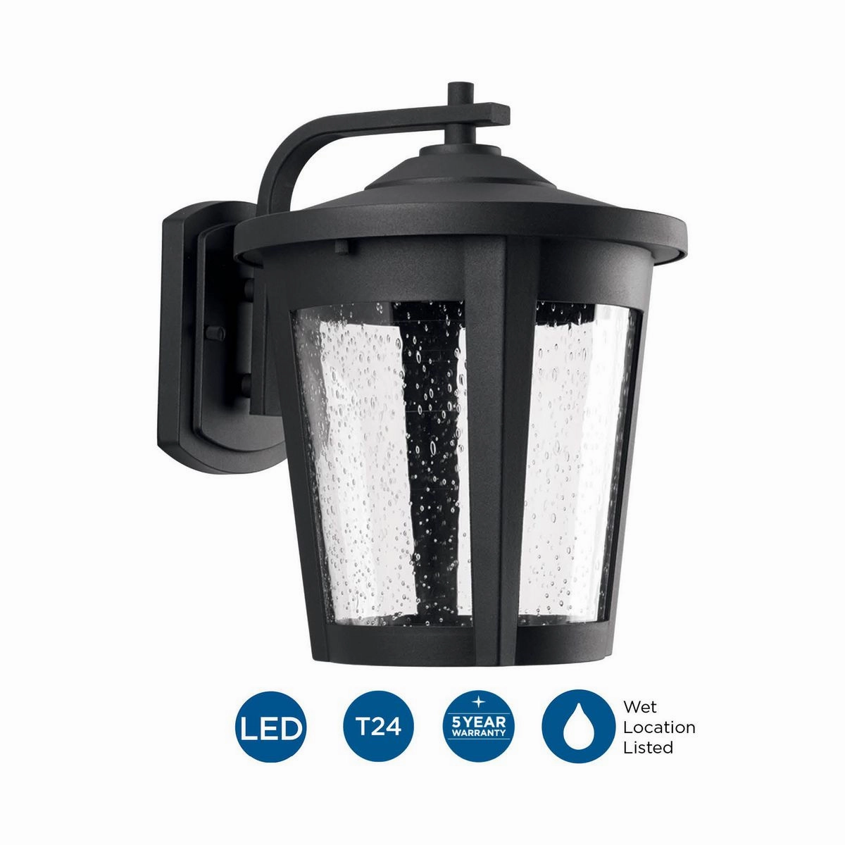 East Haven Led LED Wall Lantern Black