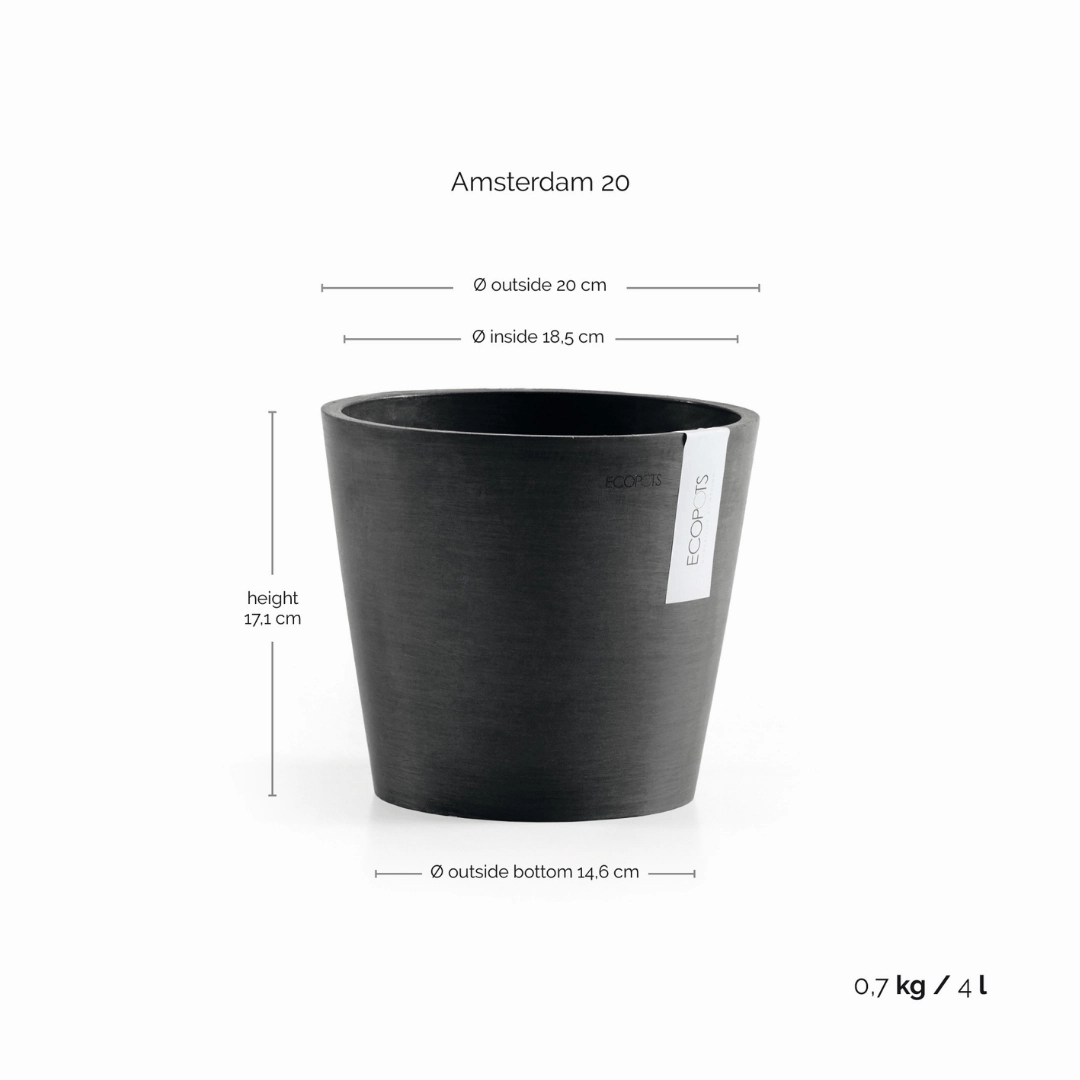 Ecopots Amsterdam Dark Grey