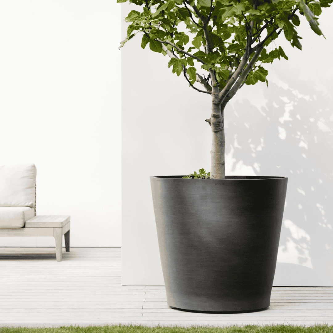 Ecopots Amsterdam Wheels Dark Grey hanging garden planters for small spaces