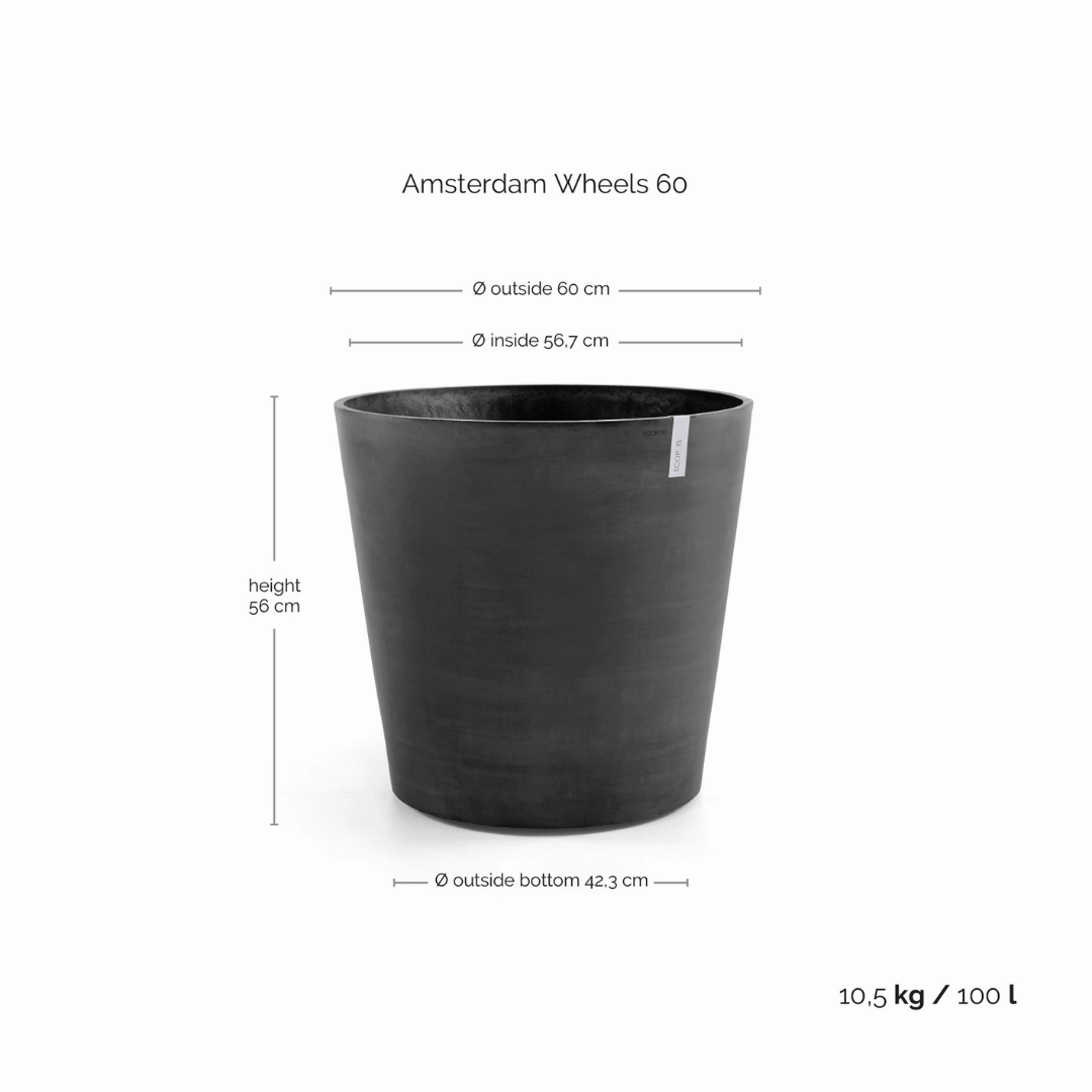 Ecopots Amsterdam Wheels Dark Grey