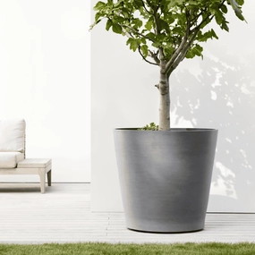 Ecopots Amsterdam Wheels Grey hanging garden planters for small spaces