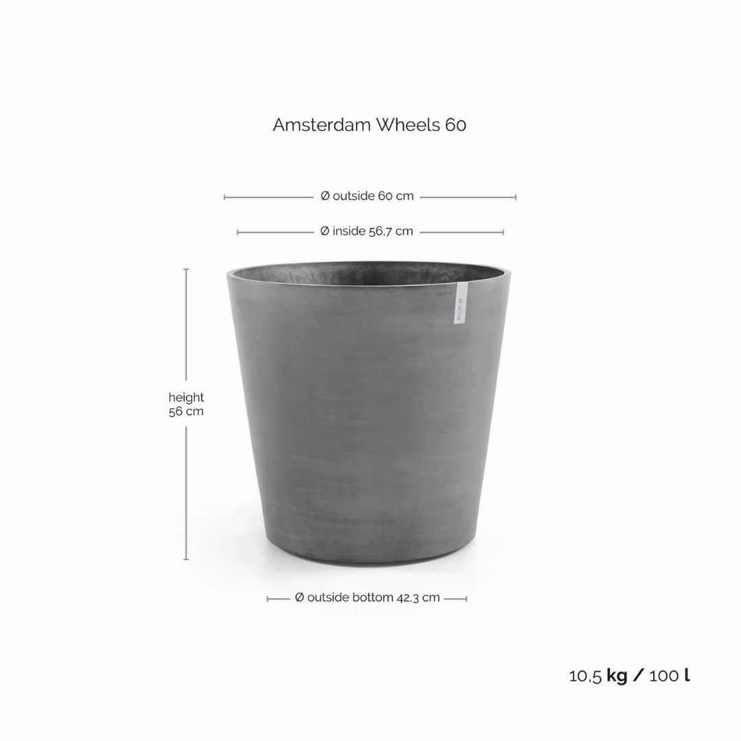 Ecopots Amsterdam Wheels Grey