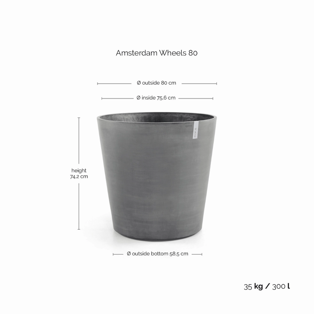 Ecopots Amsterdam Wheels Grey