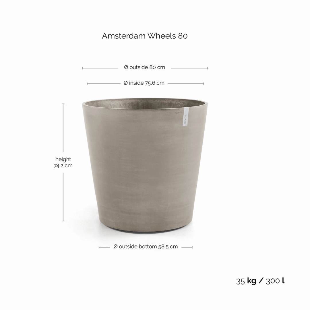 Ecopots Amsterdam Wheels Taupe