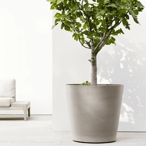 Ecopots Amsterdam Wheels Taupe hanging garden planters for small spaces