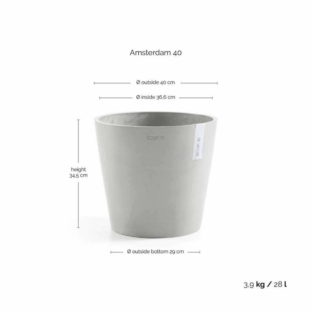 Ecopots Amsterdam White Grey