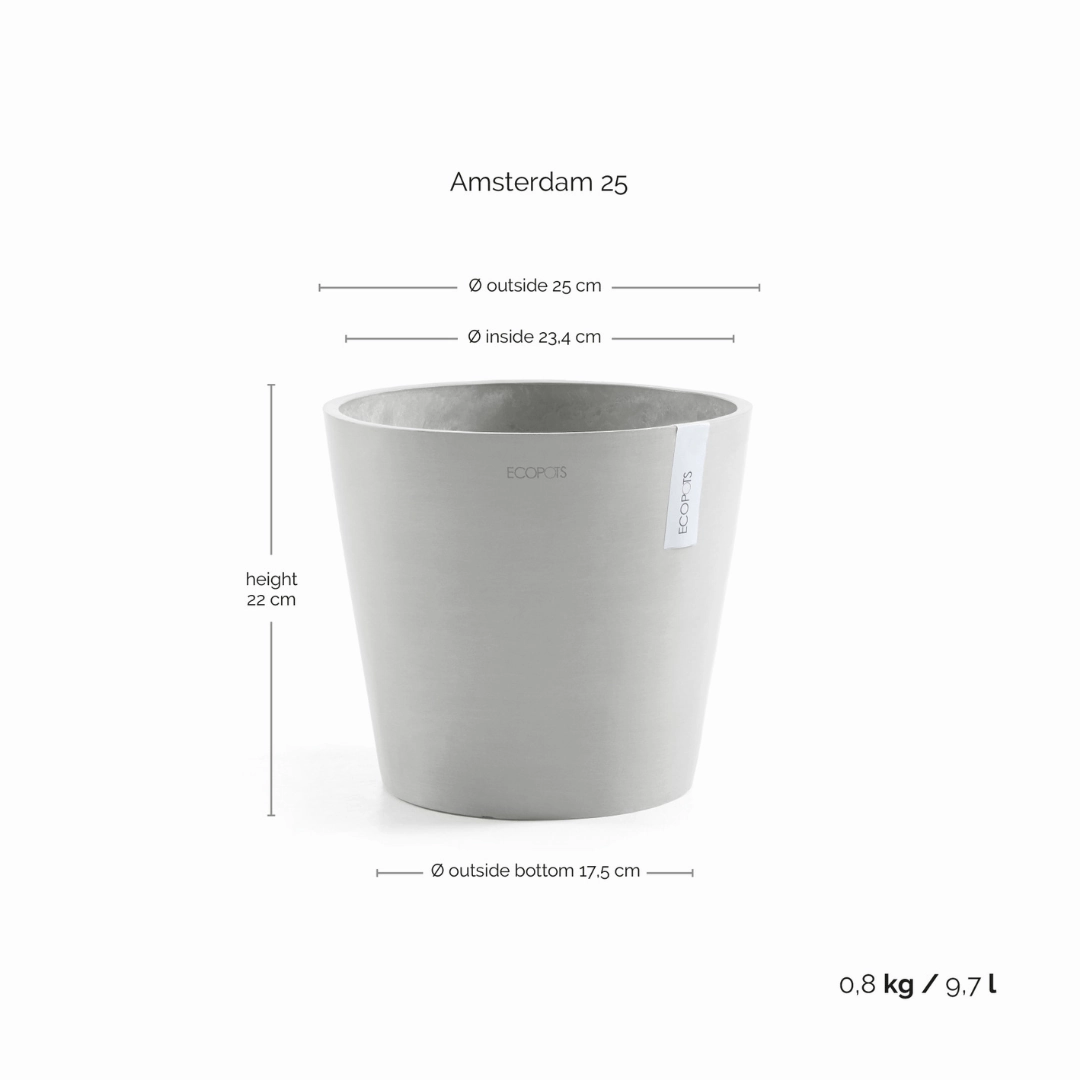 Ecopots Amsterdam White Grey