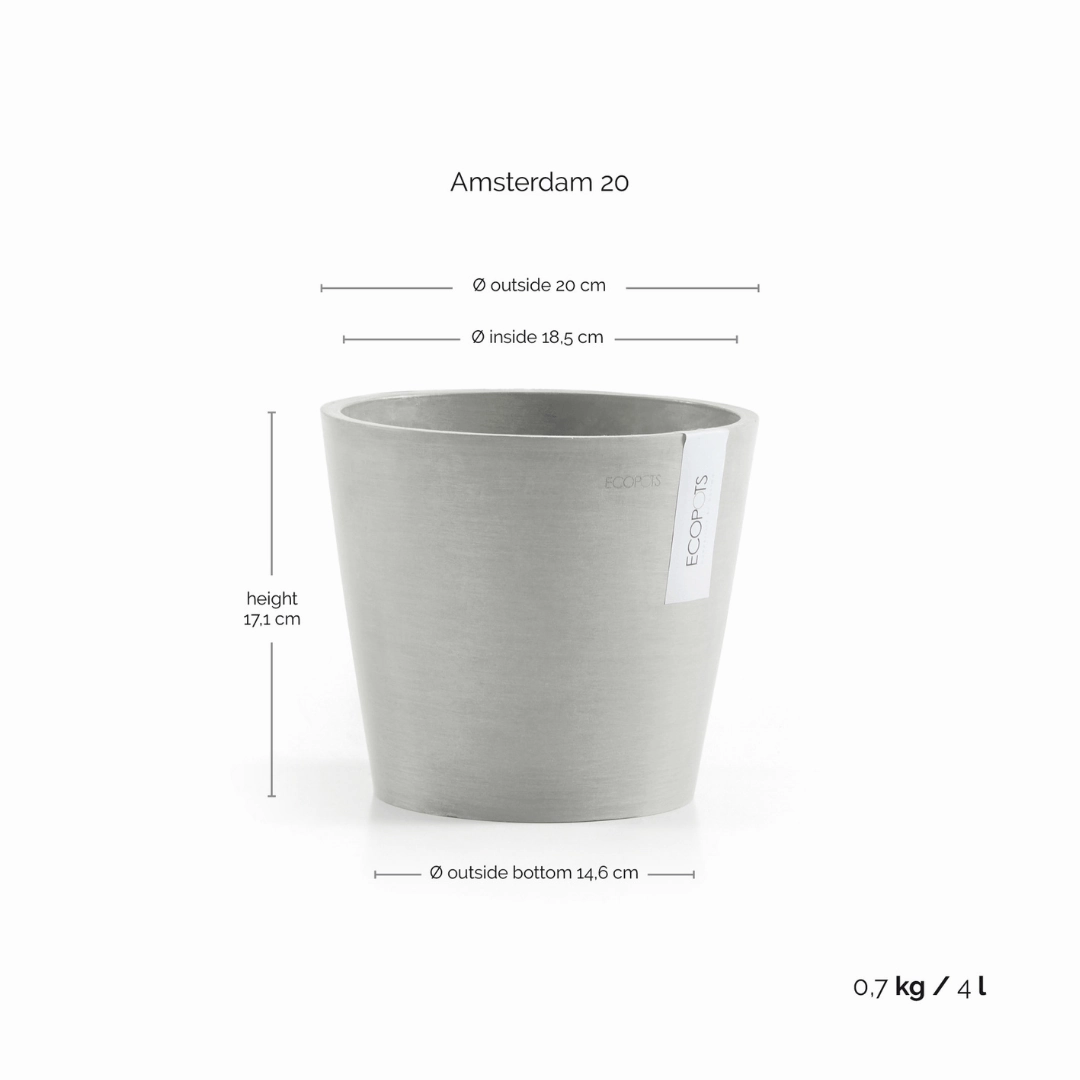 Ecopots Amsterdam White Grey