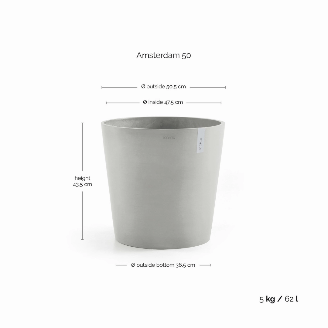 Ecopots Amsterdam White Grey