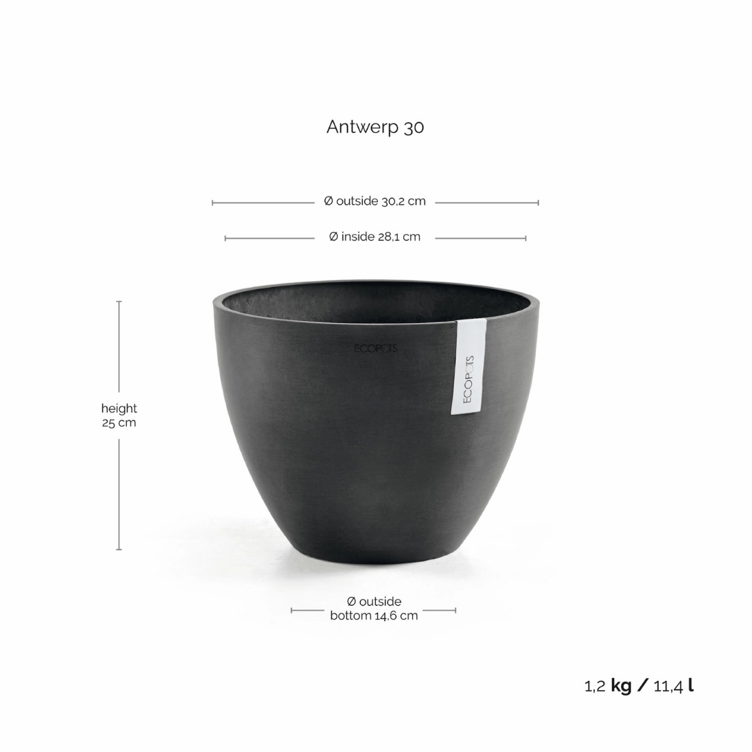 Ecopots Antwerp Dark Grey