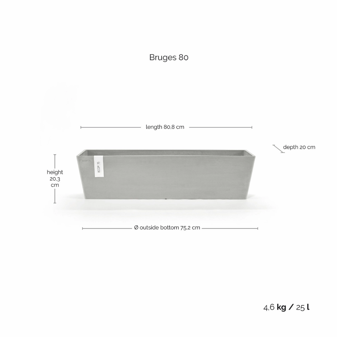 Ecopots Bruges White Grey