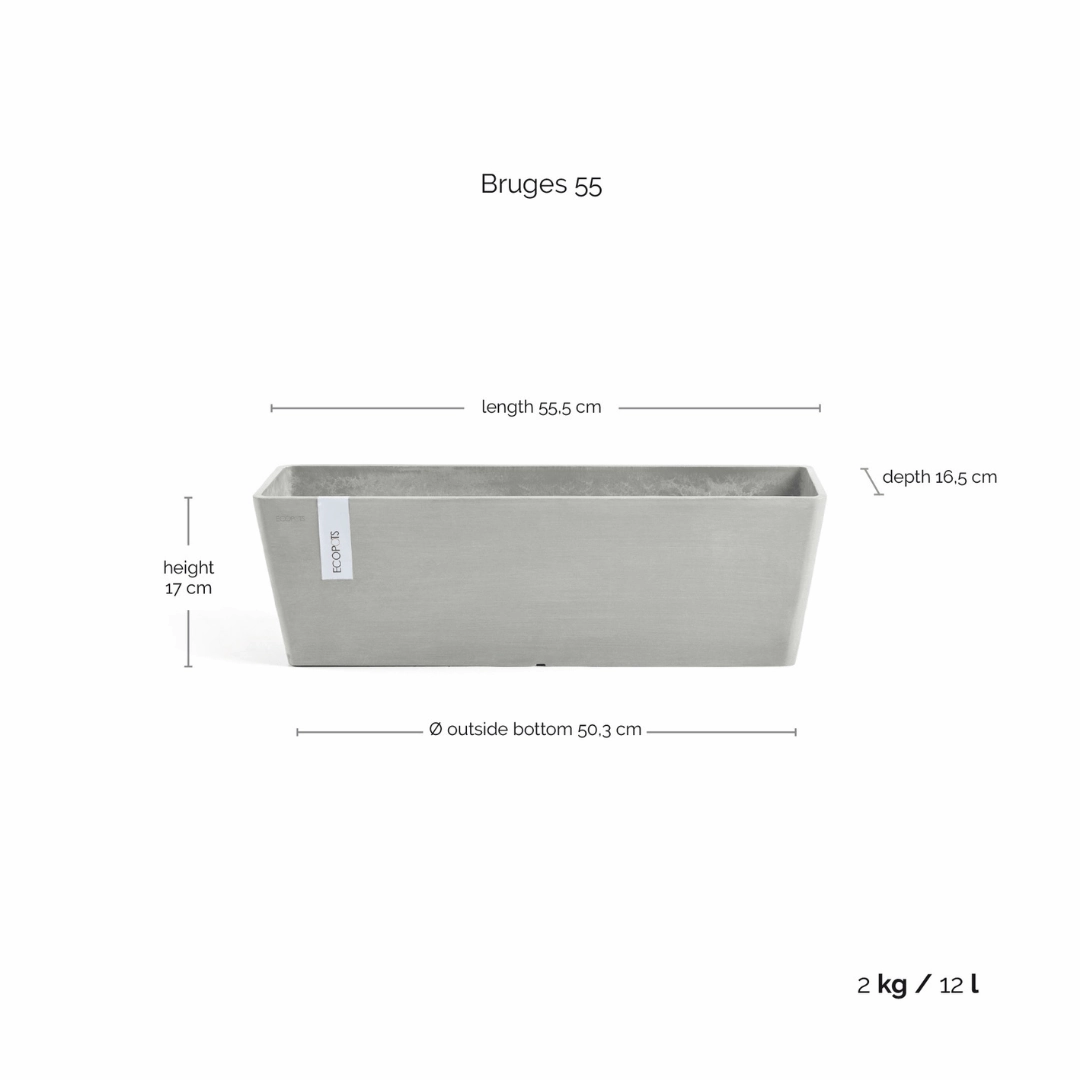 Ecopots Bruges White Grey