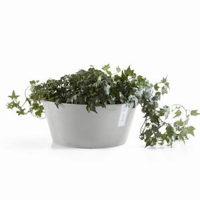 Ecopots Frankfurt 40 White Grey hanging garden planters for small spaces
