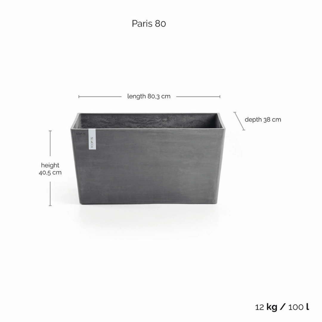 Ecopots Paris Grey 80cm