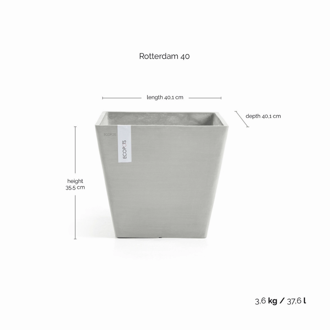 Ecopots Rotterdam White Grey