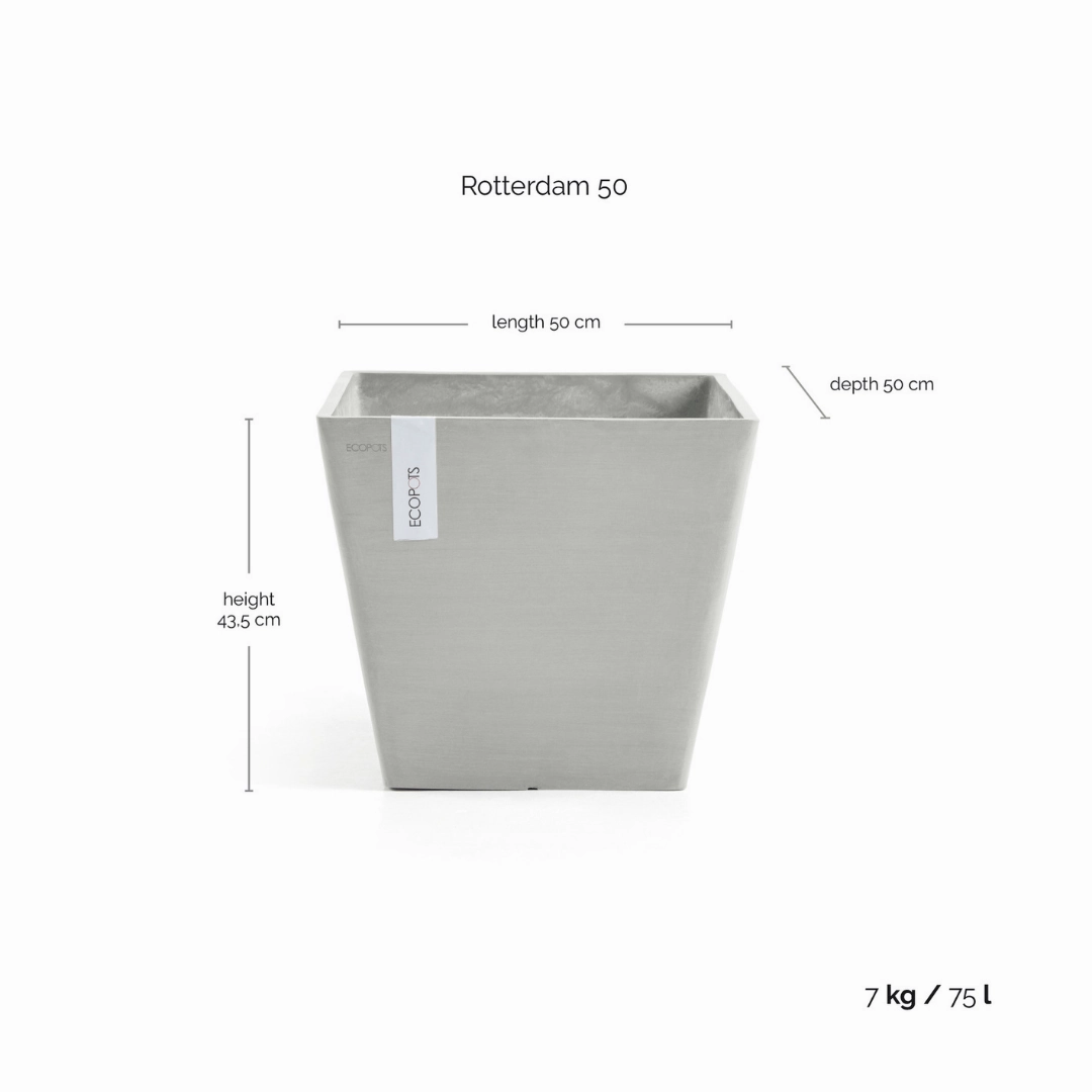 Ecopots Rotterdam White Grey