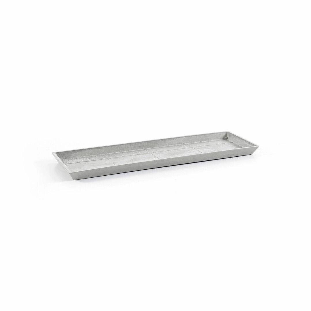 Ecopots Saucer Rectangular White Grey hanging garden planters for small spaces