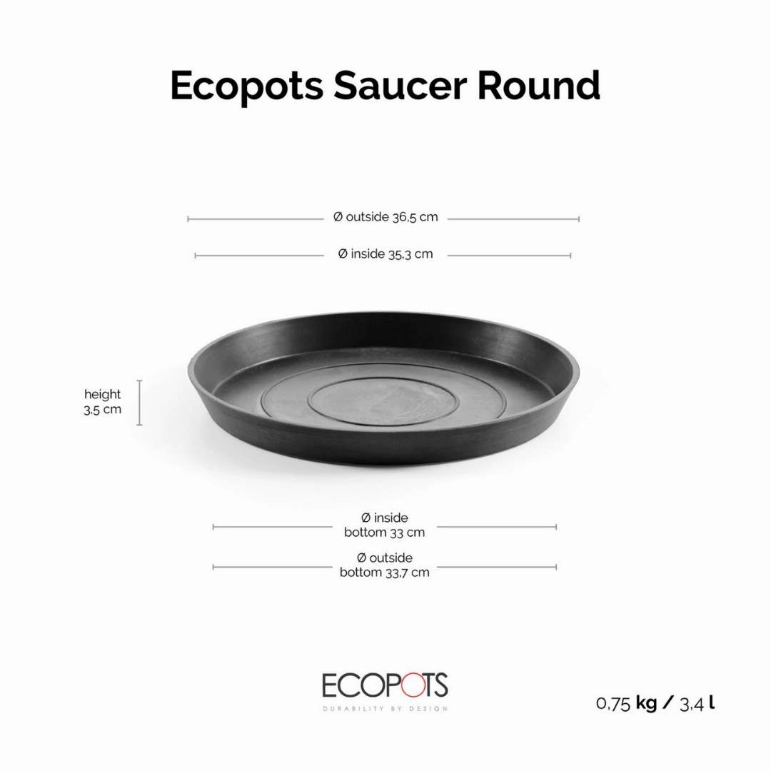 Ecopots Saucer Round Dark Grey
