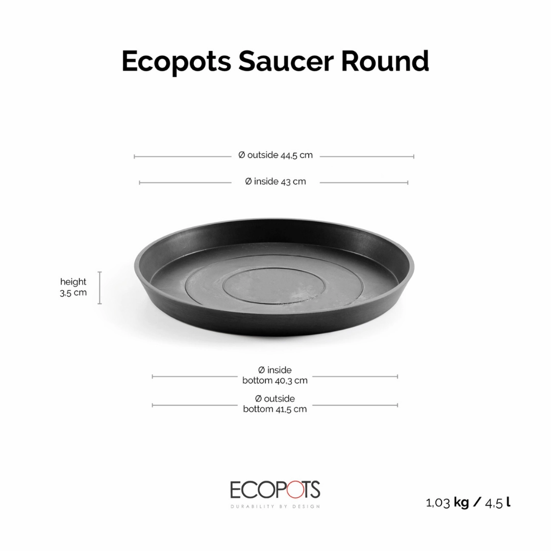 Ecopots Saucer Round Dark Grey