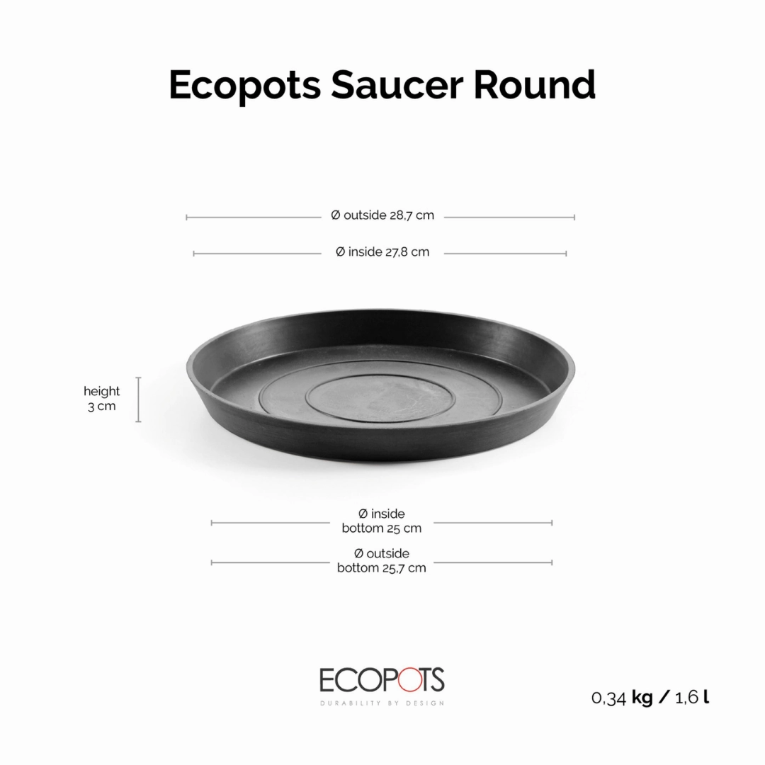 Ecopots Saucer Round Dark Grey