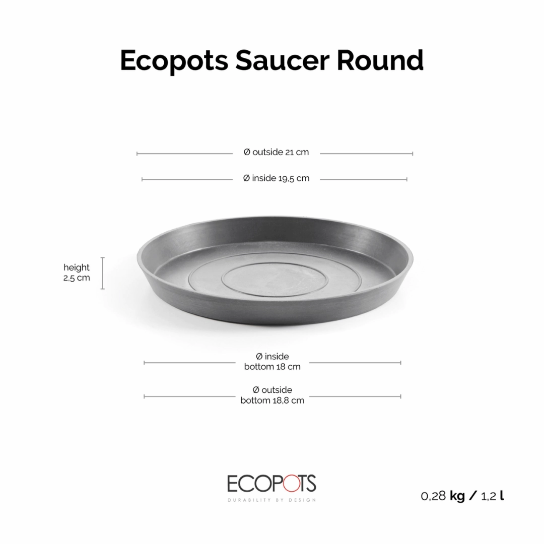 Ecopots Saucer Round Grey